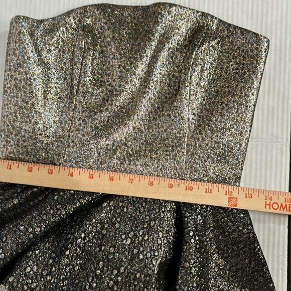 Anthropologie FB by Sachin & Babi Foil Brocade Strapless Mini Dress Size 0 - Picture 8 of 12